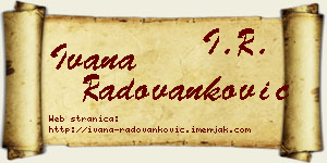 Ivana Radovanković vizit kartica